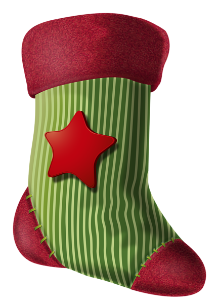 This png image - Christmas Stocking with Star PNG Clipart Image, is available for free download