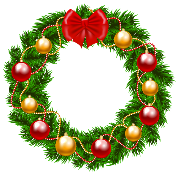 Free Xmas Clipart Of Mistletoe Christmas Wreath PNG Clipart Image | Gallery Yopriceville ...