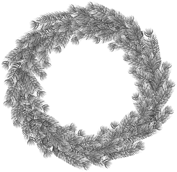 This png image - Christmas Wreath Silver PNG Clip Art, is available for free download