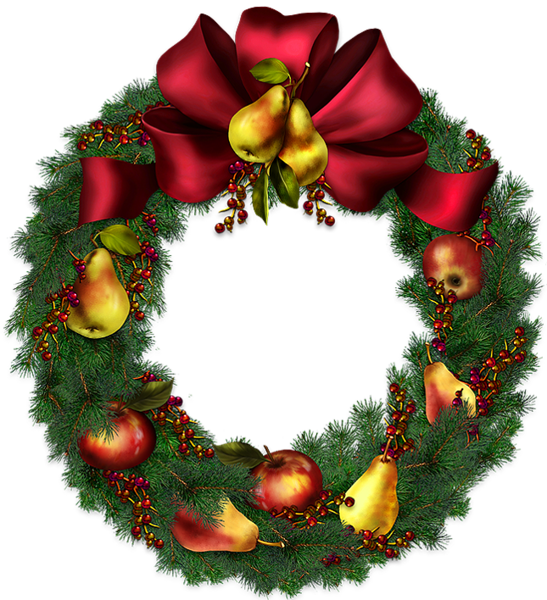 This png image - Christmas Wreath Transparent Clipart Picture, is available for free download