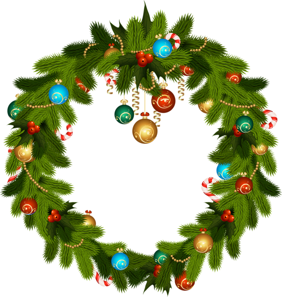 This png image - Christmas Wreath and Ornaments PNG Clip Art, is available for free download