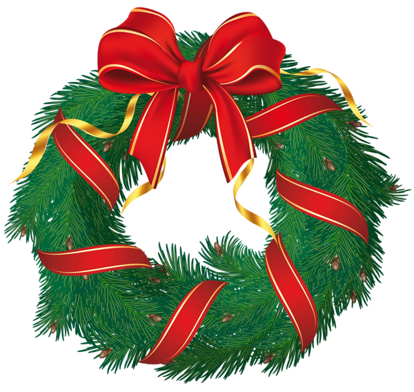 This png image - Christmas Wreath with Red Bow PNG Clipart, is available for free download
