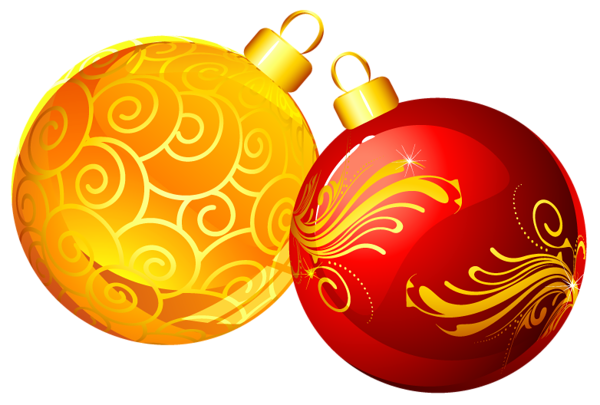 This png image - Christmas Yellow Red Ornaments PNG Clipart, is available for free download