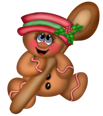 This png image - Cute Christmas Gingerbread Ornament with Spoon PNG Clipart, is available for free download