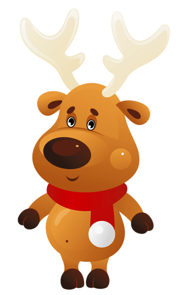 This png image - Cute Christmas Reindeer with Red Scarf PNG Clipart, is available for free download