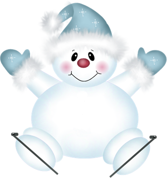 This png image - Cute PNG Snowman with Skies Clipart, is available for free download