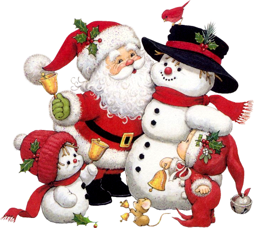 This png image - Cute Snowman Santa and Kid Clipart, is available for free download