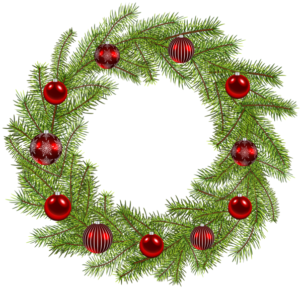 This png image - Deco Christmas Wreath PNG Clip Art Image, is available for free download