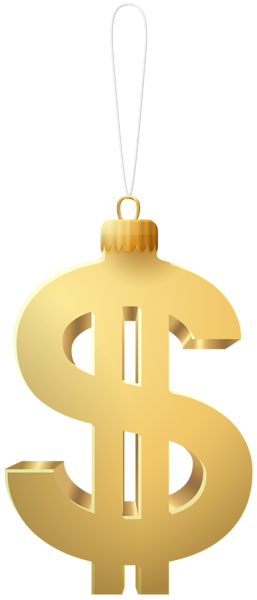 This png image - Dollar Sign Christmas Ornament PNG Clip Art Image, is available for free download