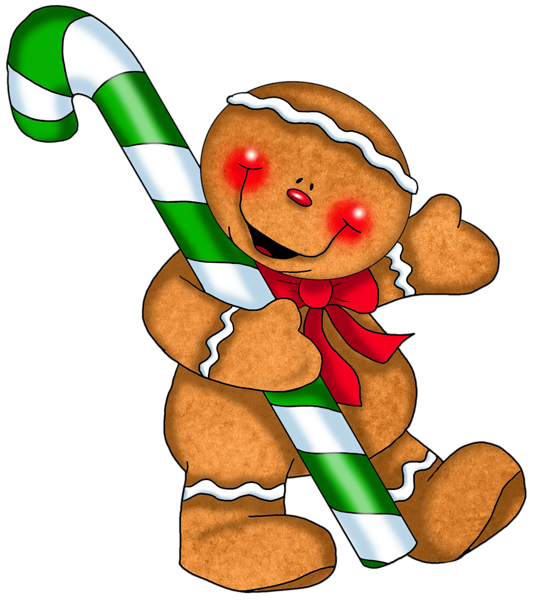 This png image - Gingerbread Ornament with Candy Cane PNG Clipart, is available for free download