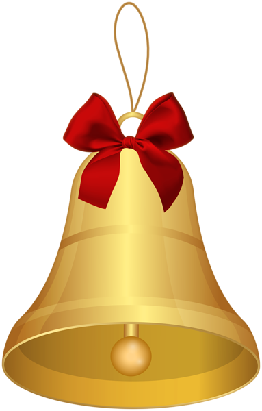 This png image - Gold Bell with Red Bow Clip Art Image, is available for free download
