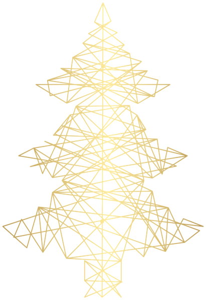 This png image - Gold Decorative Xmas Tree Clip Art, is available for free download