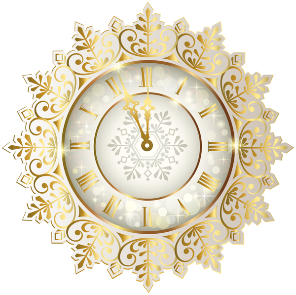 This png image - Gold New Year Clock PNG Clipart Image, is available for free download