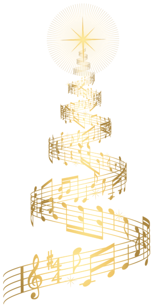 This png image - Golden Music Christmas Tree Transparent PNG Clip Art Image, is available for free download