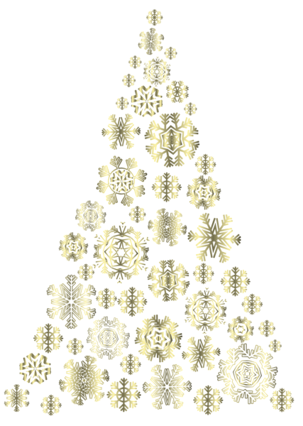 This png image - Golden Snowflakes Christmas Tree PNG Image, is available for free download
