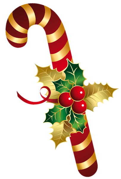 This png image - Golden and Red Christmas Candy Cane PNG Clipart, is available for free download