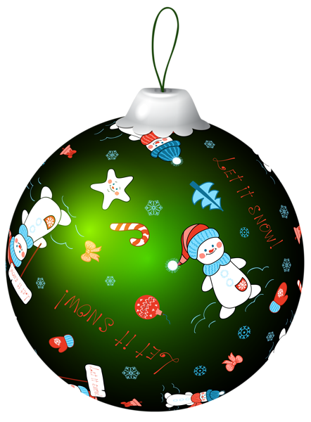 This png image - Green Christmas Ball with Snowman PNG Clip Art Image, is available for free download