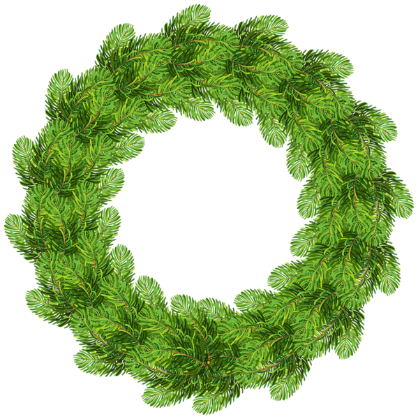 This png image - Green Christmas Pine Wreath Clip Art Image, is available for free download