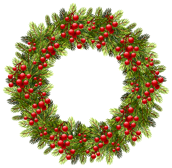 This png image - Green Christmas Pine Wreath PNG Clipart Image, is available for free download
