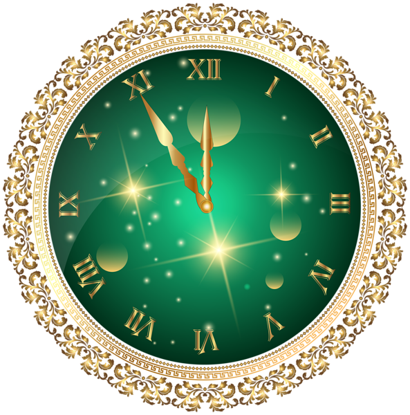 This png image - Green New Year's Clock PNG Transparent Clip Art Image, is available for free download