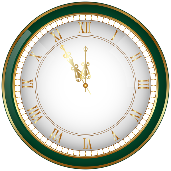 Green New Year Clock PNG Clip-Art Image | Gallery ...