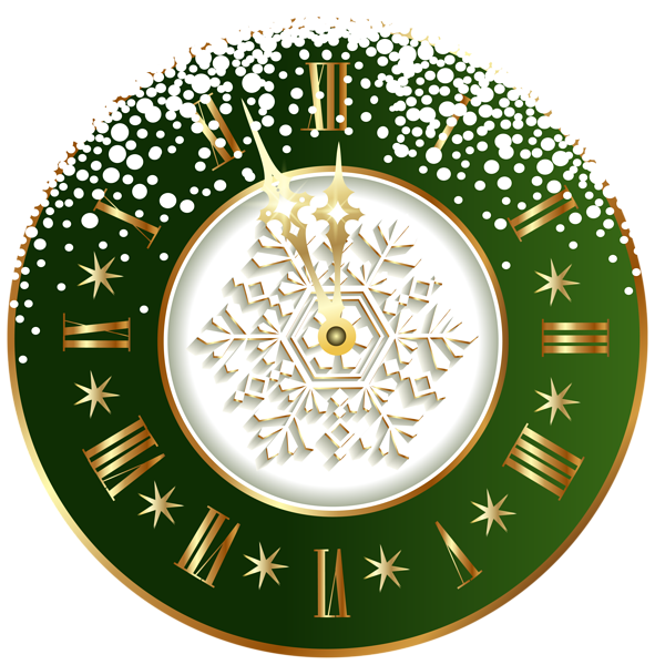 This png image - Green New Year Clock PNG Clipart Image, is available for free download