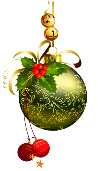This png image - Green Transparent Christmas Ball with Mistletoe Clipart Picture, is available for free download
