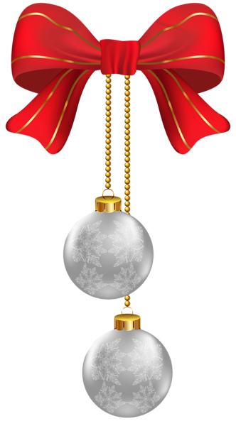 This png image - Hanging Christmas Silver Ornaments PNG Clipart Image, is available for free download