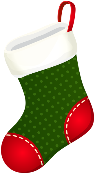 This png image - Hanging Christmas Stocking Green Clipart, is available for free download