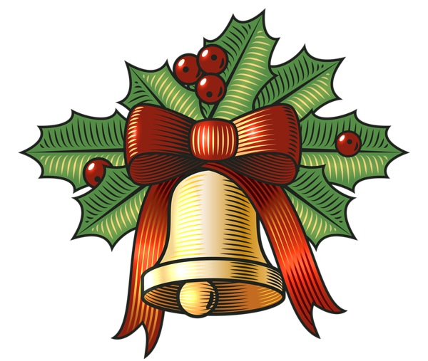 This png image - Large Christmas Bell with Holly PNG Clip Art Image, is available for free download