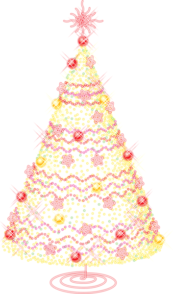This png image - Large Gold Transparent Christmas Tree with Ornaments PNG Clipart, is available for free download