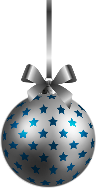 This png image - Large Transparent BlueSilver Christmas Ball Ornament PNG Clipart, is available for free download