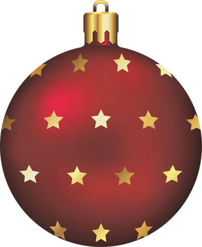 This png image - Large Transparent Christmas Ball with Gold Stars, is available for free download