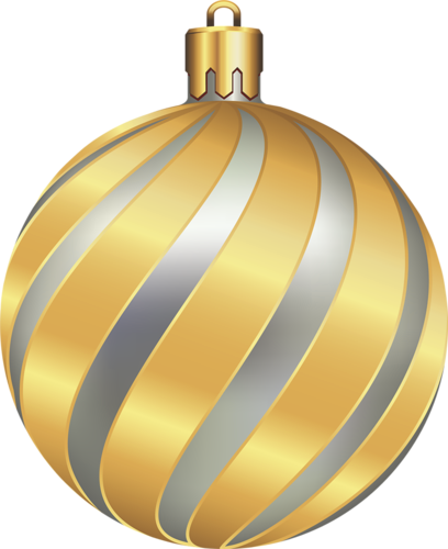 This png image - Large Transparent Christmas Gold and Silver Ball, is available for free download