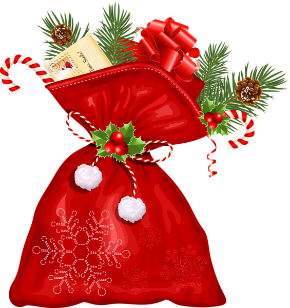 This png image - Large Transparent Christmas Santa Bag PNG Clipart, is available for free download