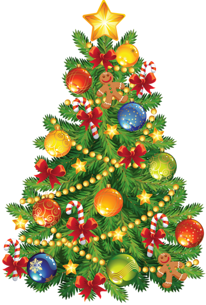 This png image - Large Transparent Christmas Tree with Gingerbread Ornament Clipart, is available for free download