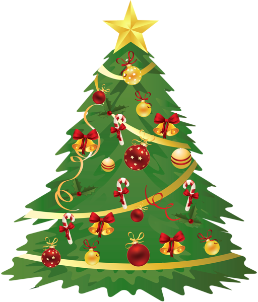 This png image - Large Transparent Christmas Tree with Ornaments and Candy Canes Clipart, is available for free download