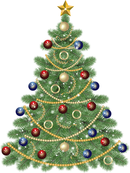 This png image - Large Transparent Christmas Tree with Star Clipart, is available for free download