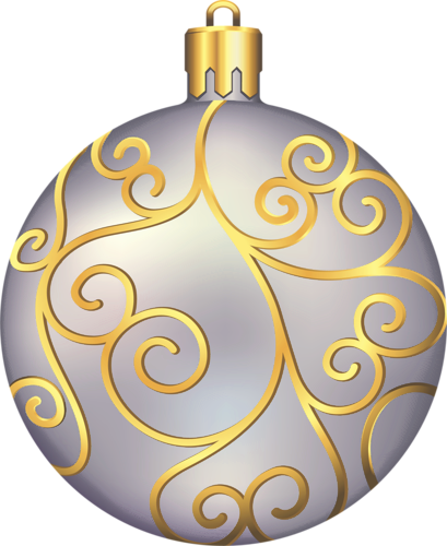 This png image - Large Transparent Silver and Gold Christmas Ball, is available for free download