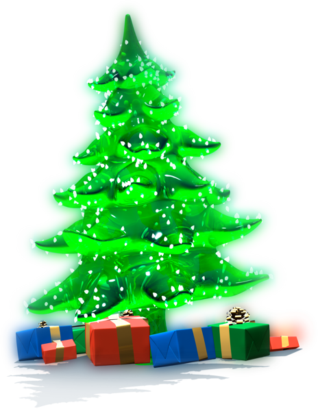 This png image - Luminous Christmas Tree with Gifts PNG Clipart, is available for free download