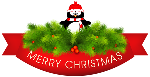 This png image - Merry Christmas Decor with Penguin PNG Clipart Image, is available for free download