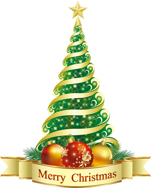 This png image - Merry Christmas Green Tree PNG Clipart, is available for free download