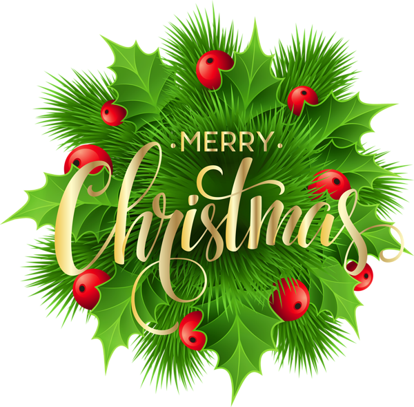 This png image - Merry Christmas Pine Decoration PNG Clip-Art Image, is available for free download