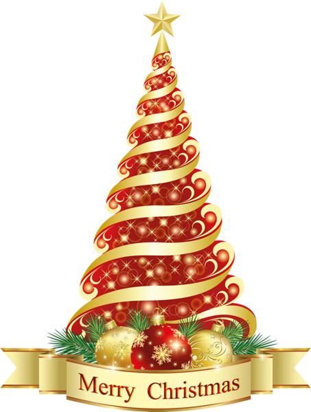 This png image - Merry Christmas Red Tree PNG Clipart, is available for free download
