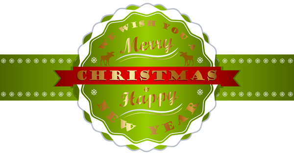 This png image - Merry Christmas and Happy New Year Label PNG Clipart Image, is available for free download