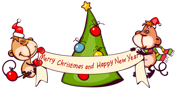 This png image - Merry Christmas with Monkeys PNG Clipart Image, is available for free download