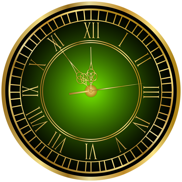 This png image - New Year Clock Green PNG Image, is available for free download