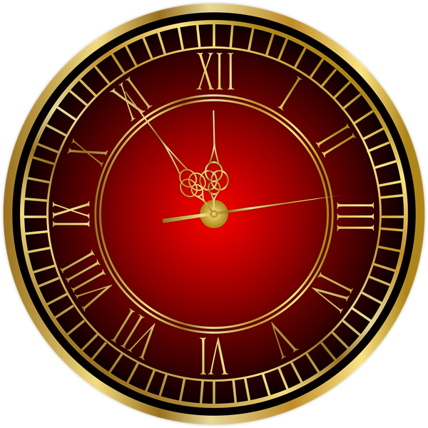 This png image - New Year Clock Red PNG Image, is available for free download