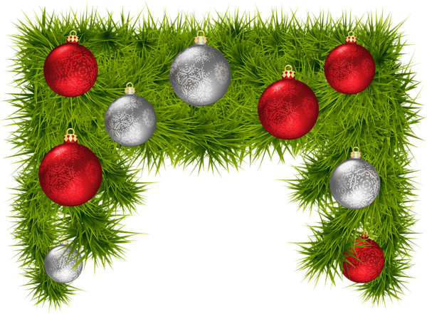 This png image - Pine Branches with Christmas Balls Decoration PNG Clipart Image, is available for free download