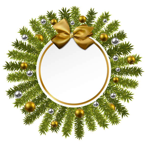 This png image - Pine and Gold Bow Christmas Decoration PNG Clipart Image, is available for free download